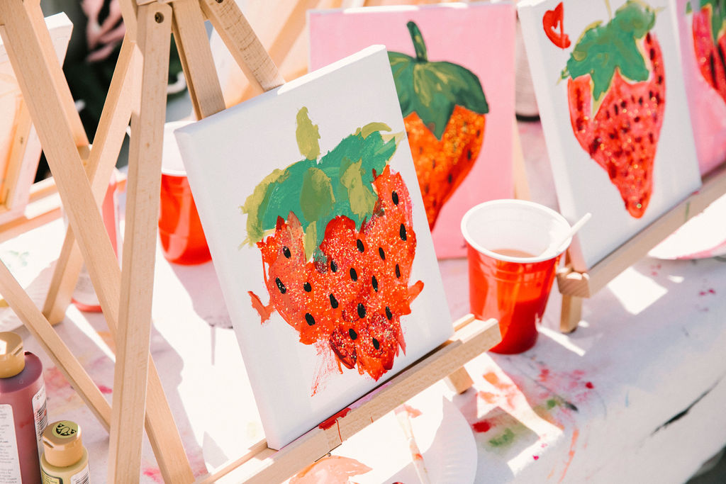 baby shower activities strawberry painting