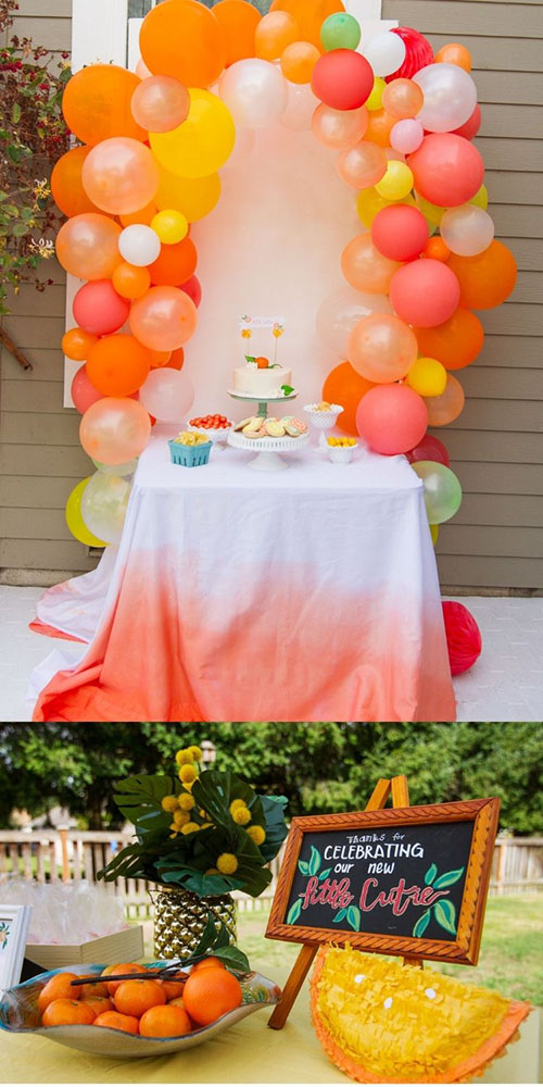 citrus baby shower theme for a boy